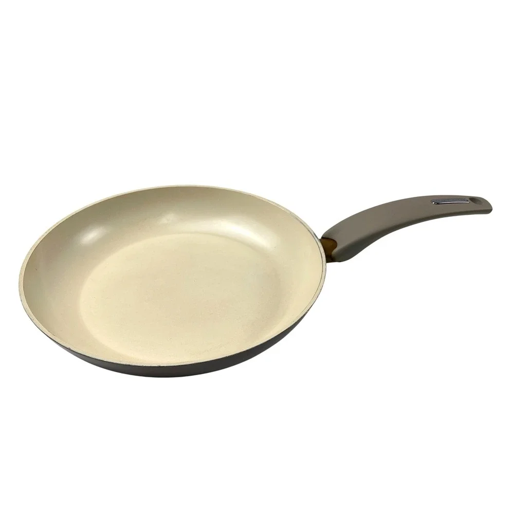 Moneta Ceramic Cookware Made in Italy 2 Pans Square‎ Grill & Round Skillet EUC